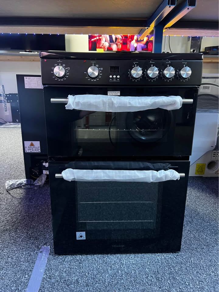 Hisense HDE3211BIBUK 60cm Double Oven Electric Cooker with Induction Hob - Black - A+/A Rated