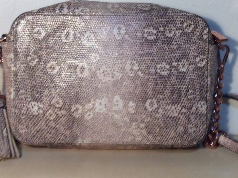 Michael Beige  Leather Crossbody Bag 