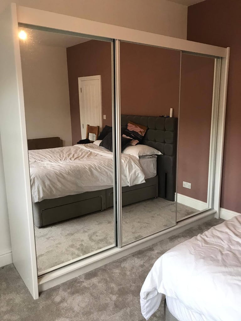 Stylish Sliding Wardrobe with Mirrors: Available in 2 or 3 Doors - Fast Delivery