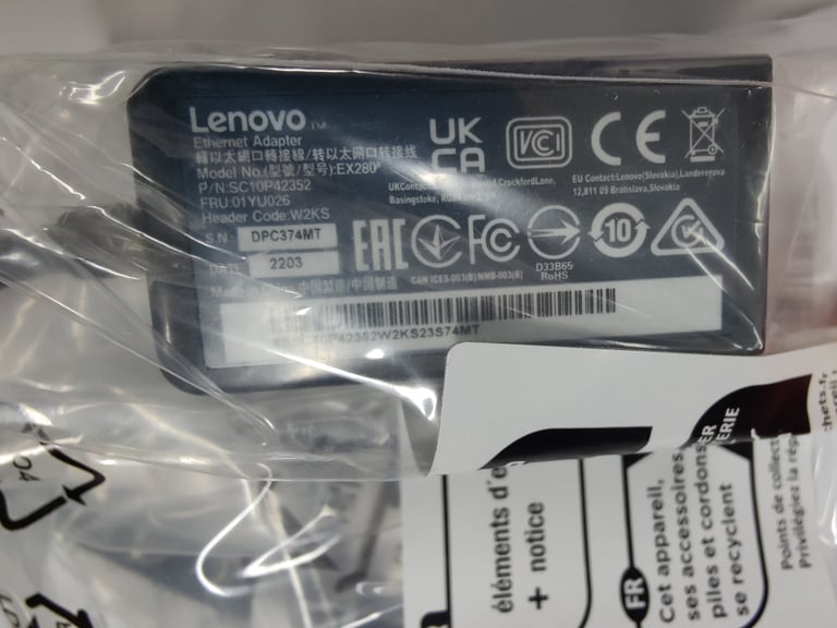 NEW Lenovo ThinkPad Ethernet Extension Adapter Gen 2 RRP £32