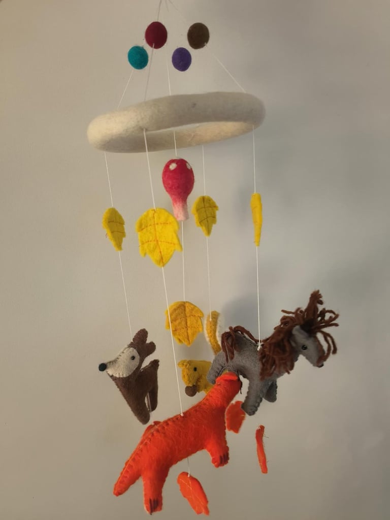 image for Handmade animal baby mobile