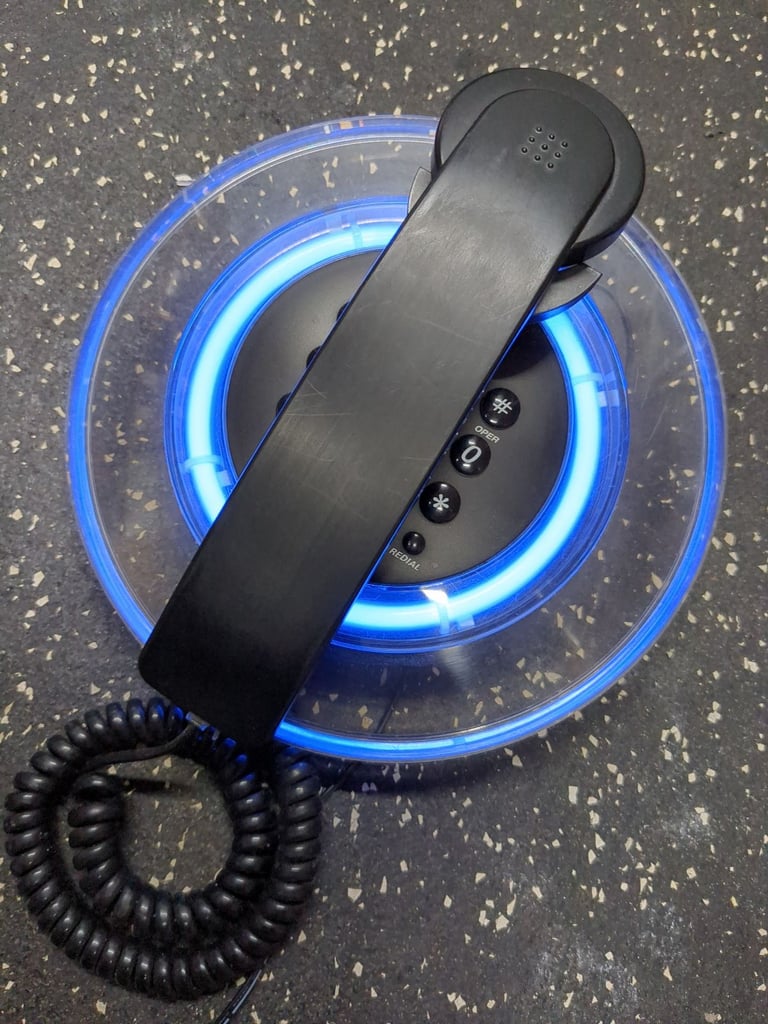 image for Vintage Bush 'Batphone' with Blue Fluorescent Light