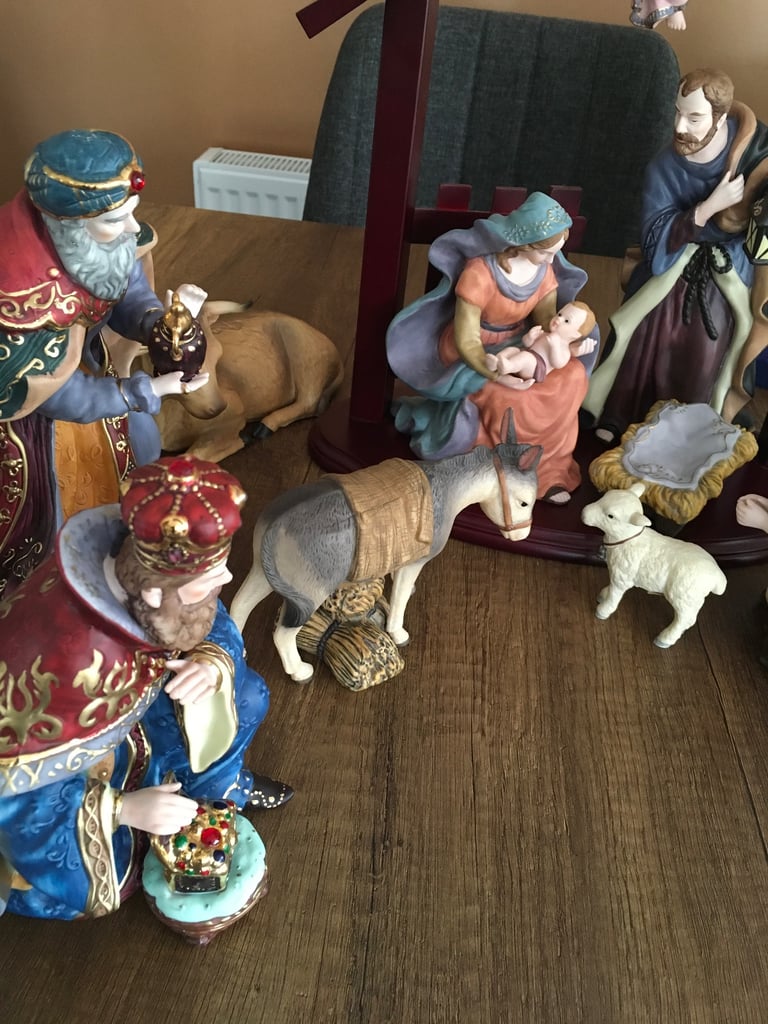 Large nativity set. 