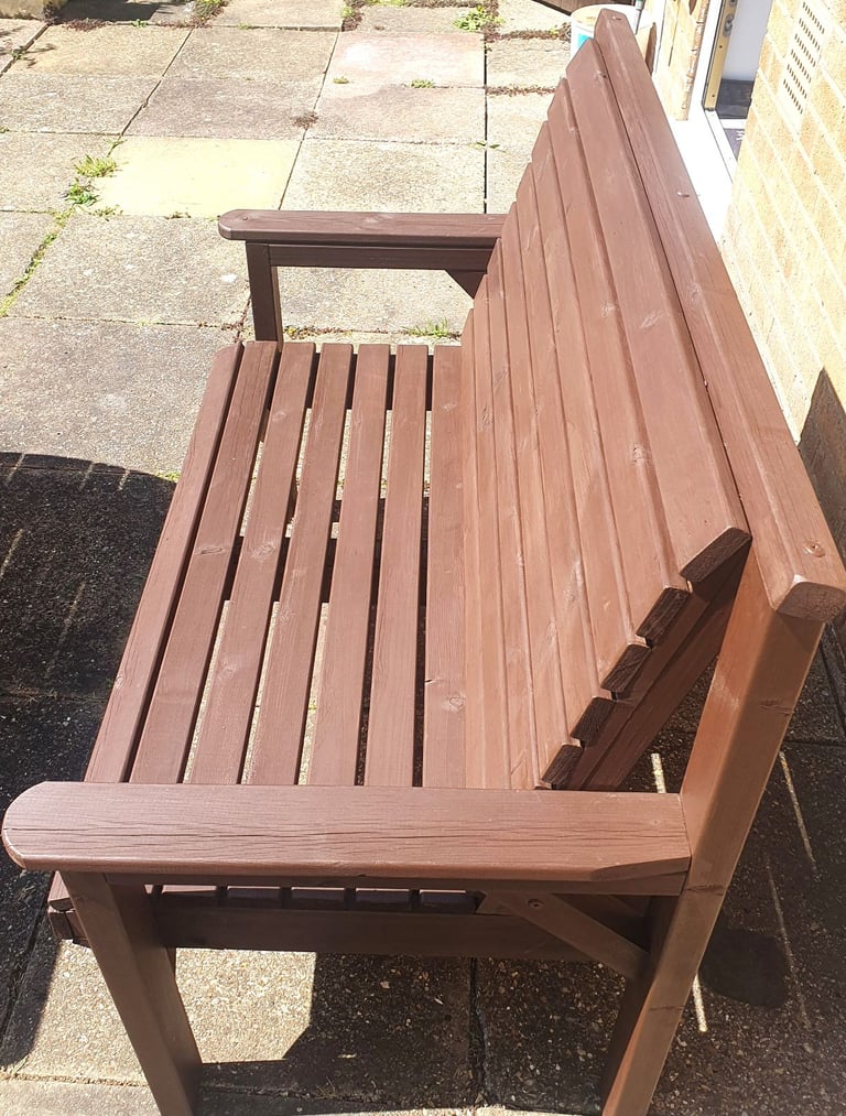 Wooden Garden Bench, Good Condition, Treated with Ronseal