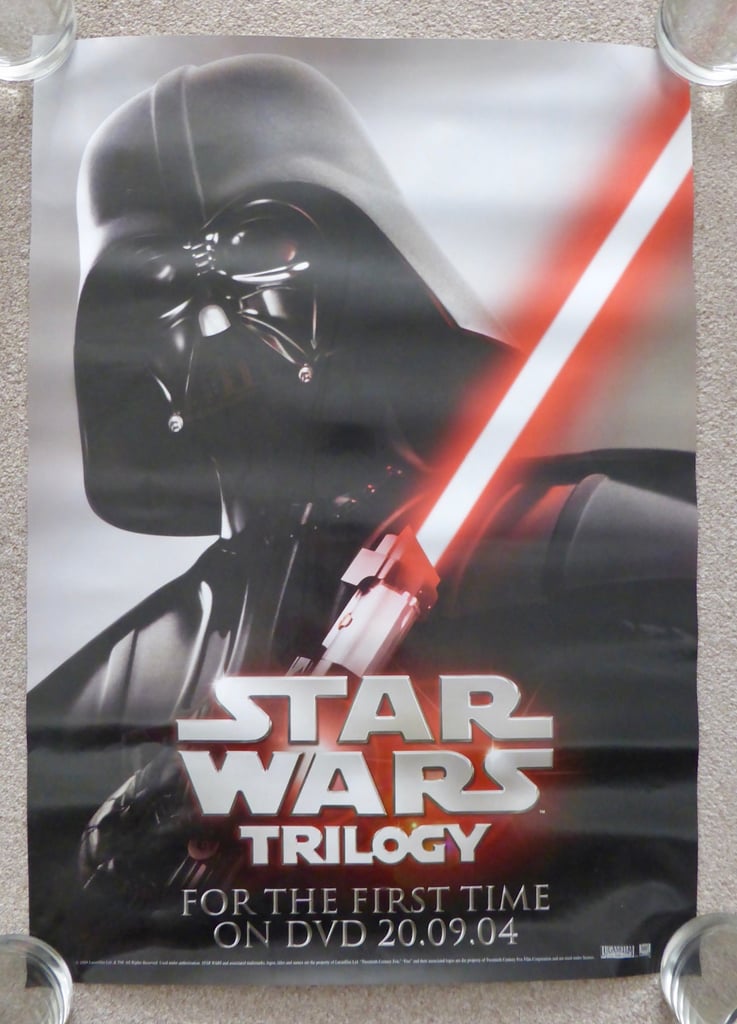 STAR WARS SHOP STORE PROMOTIONAL REVENGE OF THE SITH YODA + DVD RELEASE DARTH VADER POSTER £2