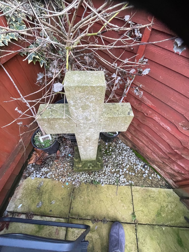 Solid stone cross 
