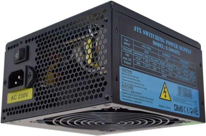 image for EvoLabs PC Power Supply E-500ATX 500W 120MM Silent Fan Non-Modular PSU