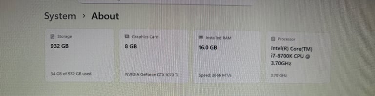Gaming/Home PC GeForce 1070ti Intel i7 
