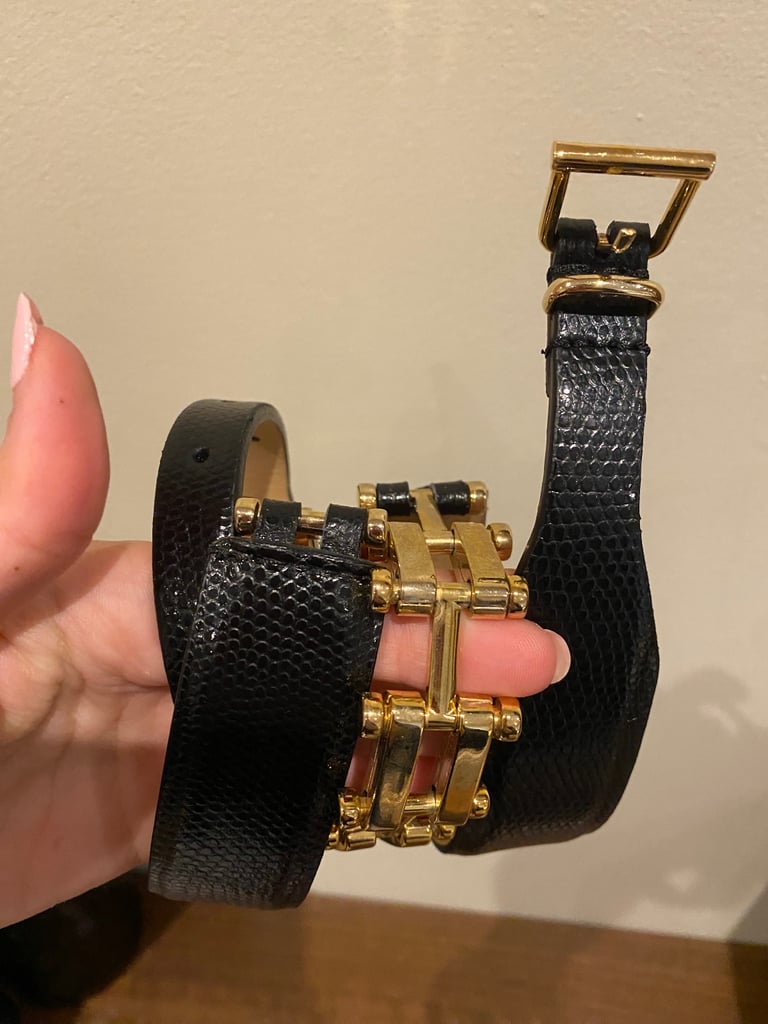 Reiss gold leather belt 