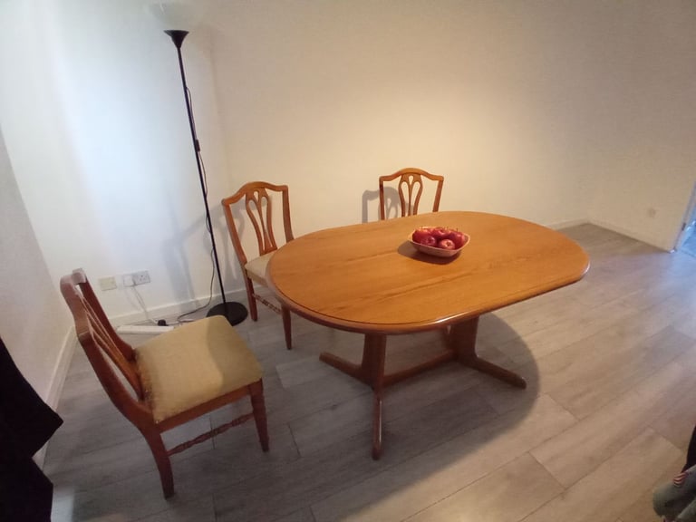 Wooden Dining Table with Chairs (Floor Lamp can be included)