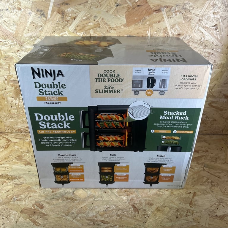Ninja Double Stack 7.6L Air Fryer + Smart Cook System - Brand New