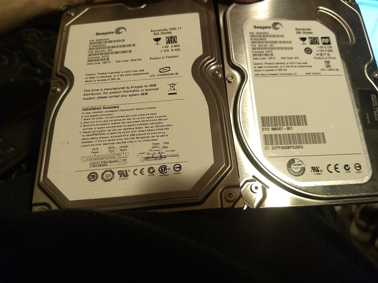 image for Pair of 500GB Seagate Barracuda sata hard drives.