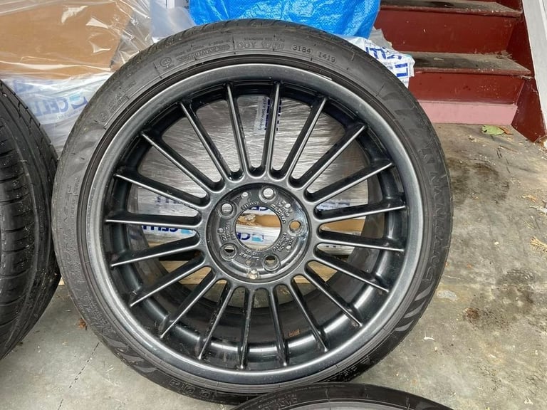 Genuine Alpina 18” staggered alloys E46 fitment Fresh powdercoat All caps and keys present 