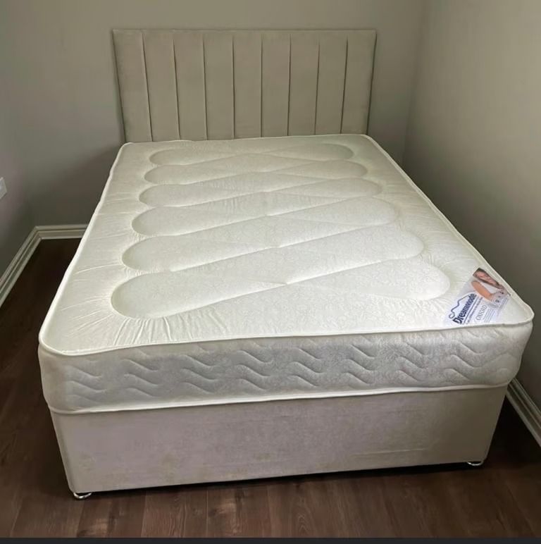 image for DOUBLE DIVAN ! 4ft6 Double Bed - Including MATTRESS & Headboard, Today Delivery **