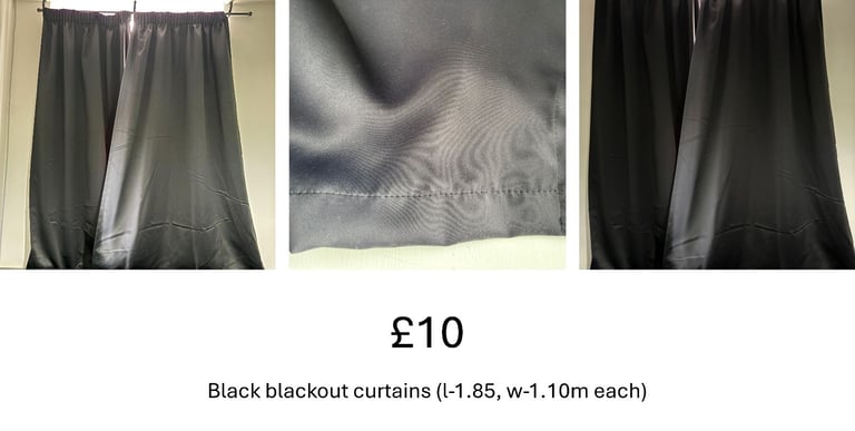 image for Black blackout curtains