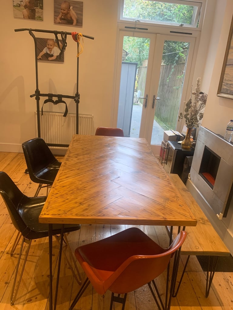 Dinning Table+Bench+Leather Dinning Chairs
