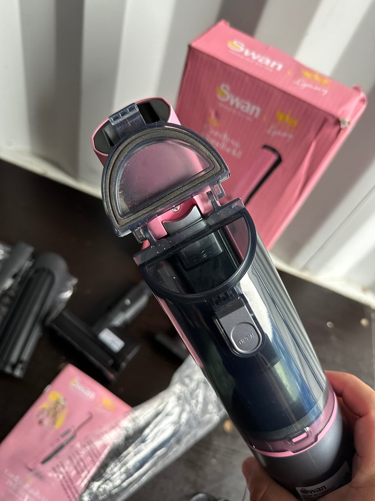Swan SC15829QOC Cordless Vacuum Cleaner Lightweight 2 Speed Setting 14.8V Pink