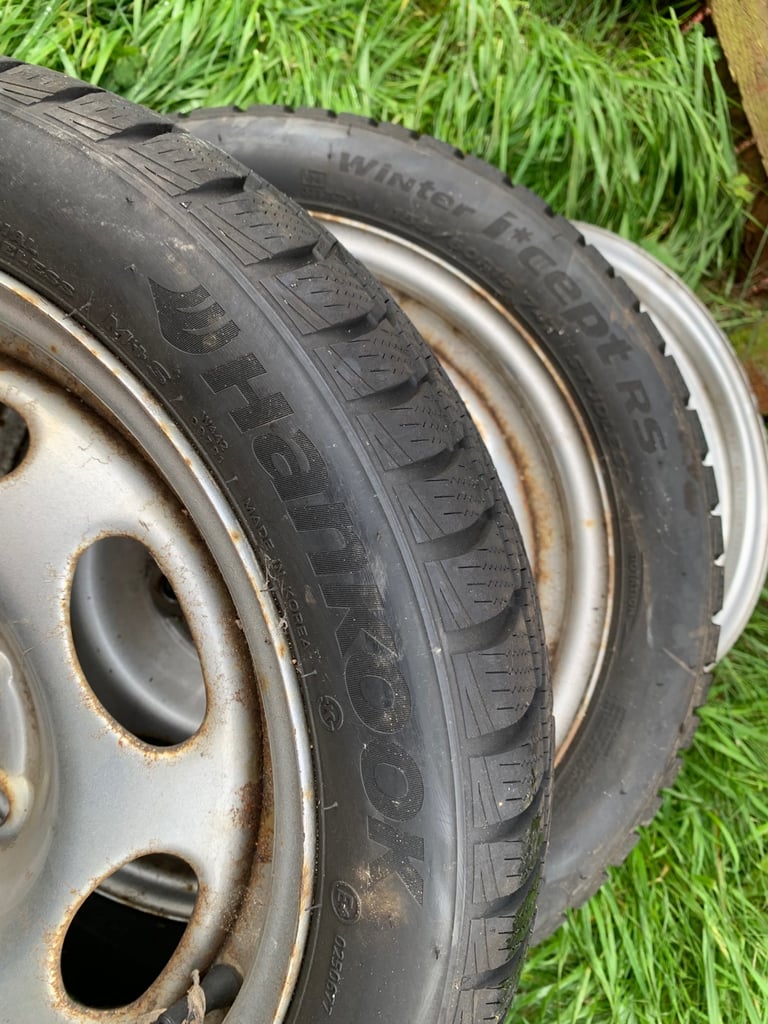 Three stud Smart car wheels winter tyres hancook 