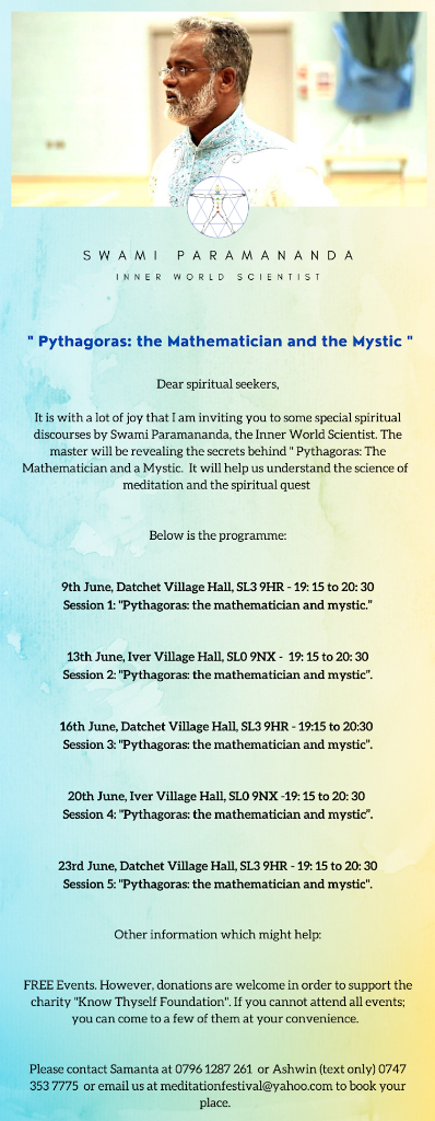 Spiritual Discourse and meditation on Pythagoras - The mathematician and mystic