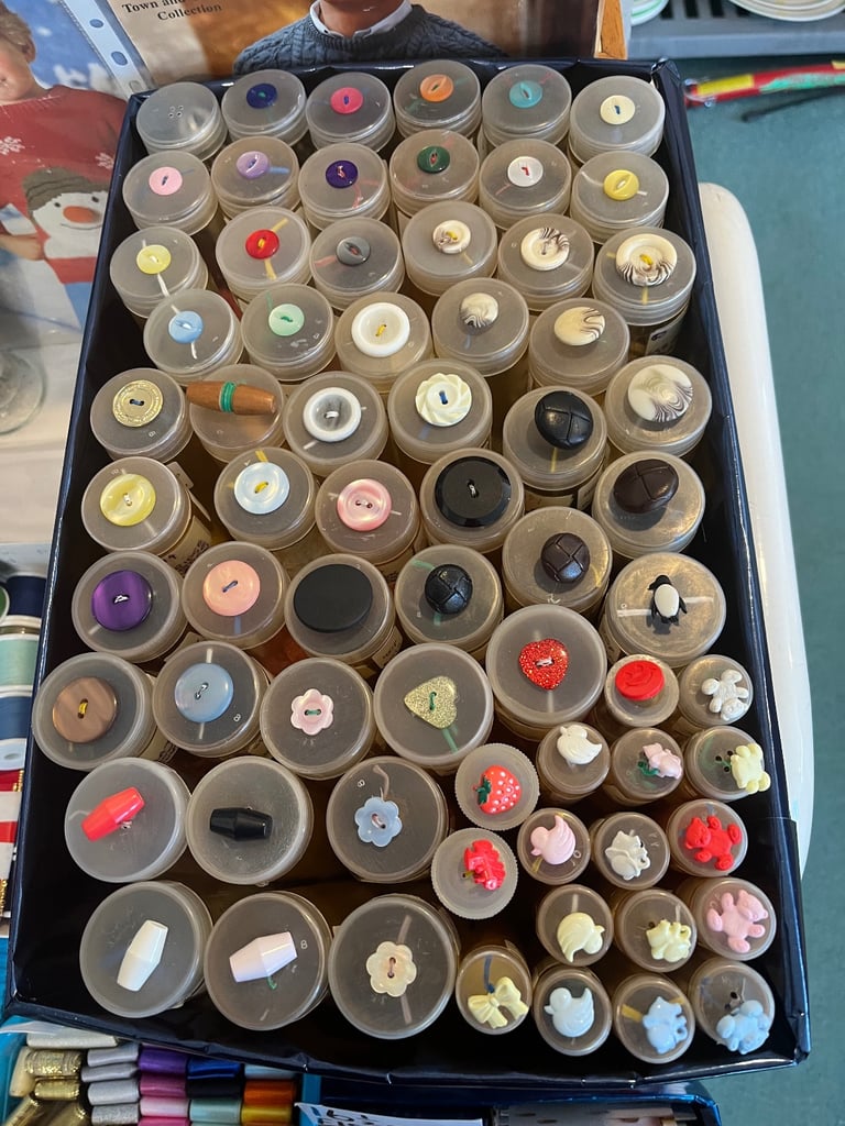 Knitting yarn, haberdashery, buttons