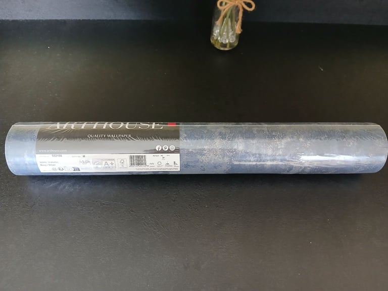 image for BRAND NEW Wallpaper by Arthouse - Navy/Silver Stone Texture