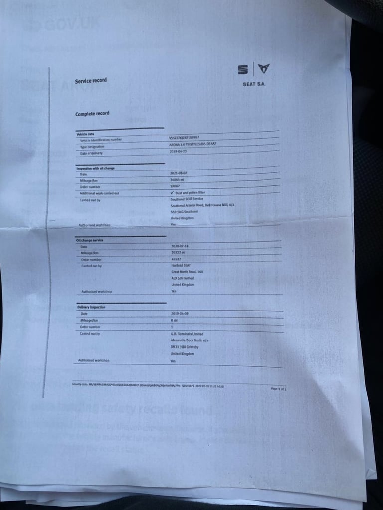 2019 SEAT Arona 1.0 TSI GPF SE Technology SUV 5dr Petrol DSG Euro 6 (s/s) (115 ps) HATCHBACK Petr...