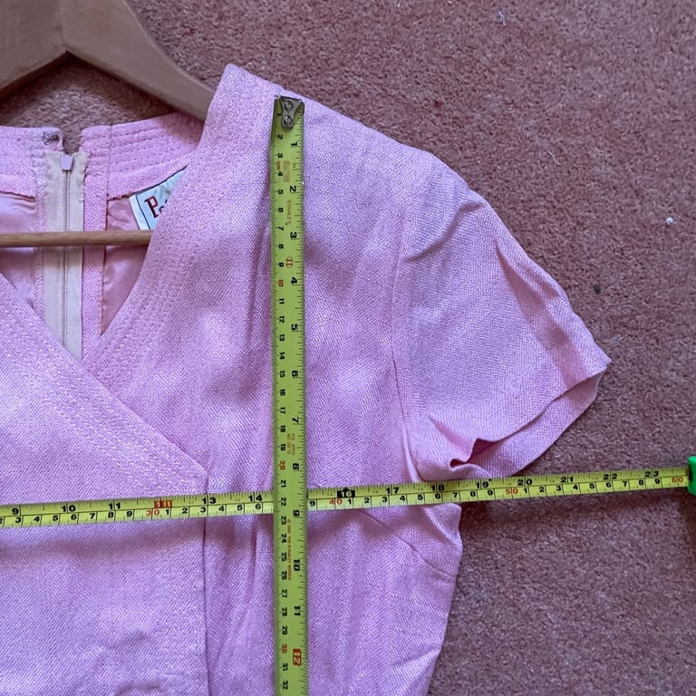 Vintage Peter Barron London Pink Spring Summer Casual Belted Dress UK Size 16