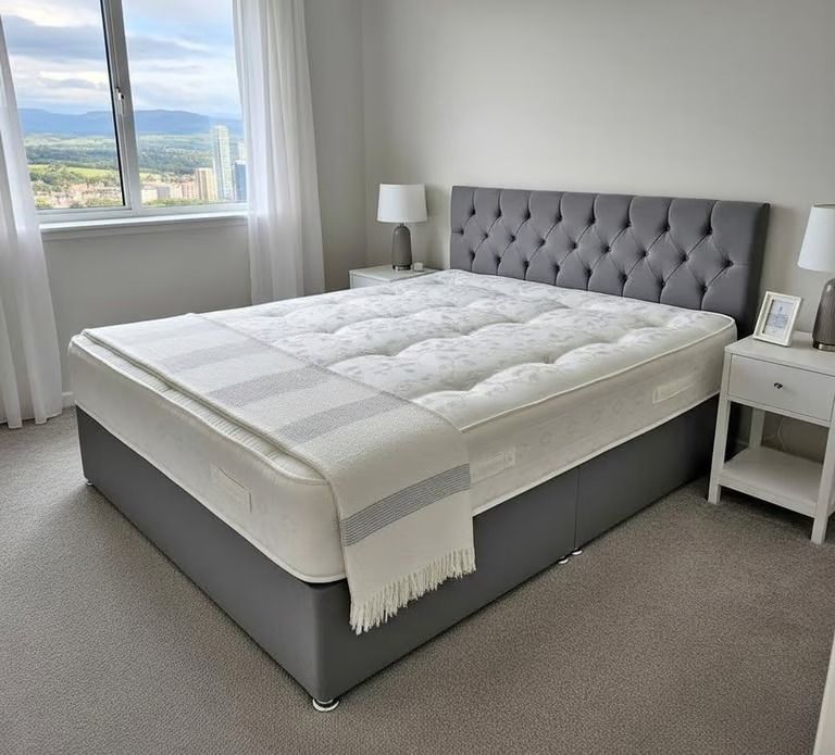 PRICE GUARANTEED ~~~ Super King Size Divan Bed Base + Headboard & Optional Mattress  & Drawers