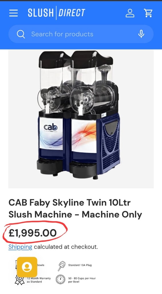 CAB Faby skyline commercial slush machine each 10 litres bowl fully working excellent condition 