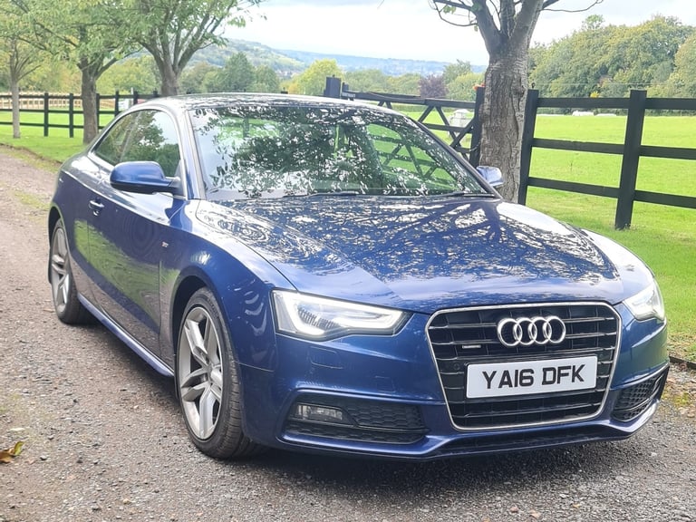 AUDI A5 2.0 TDI 190 Quattro S Line 2dr S Tronic [Nav] 2016 METTALIC BLUE LEATHER