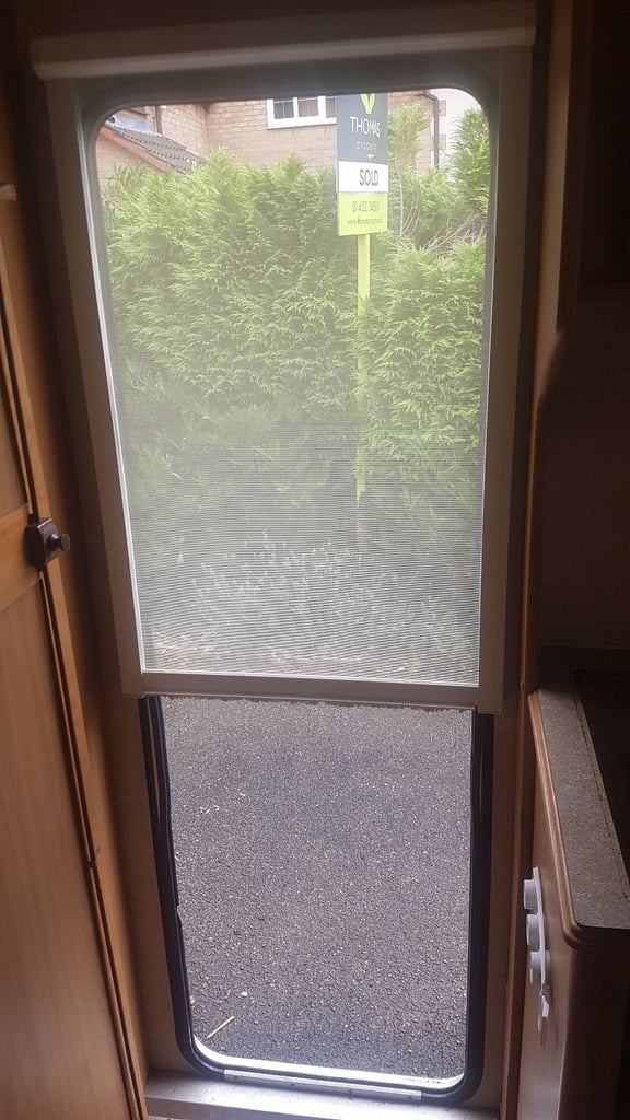 Main door fly nets for camper, caravan, motorhome or boat.
