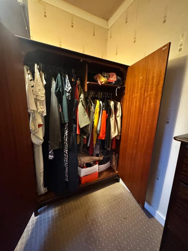Vintage wardrobe, drawers and dresser set