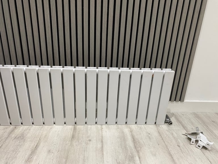 image for 1180 x 400mm white double oval tube designer  radiator 