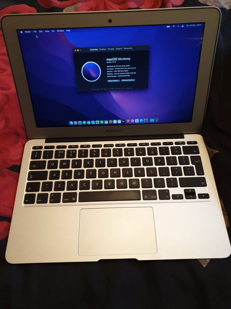 image for BOXED APPLE MACBOOK AIR 11inch LAPTOP WITH CHARGER 2015 1.6GHZ I5 CPU, 4GB DDR3 128GB SSD MONTEREY