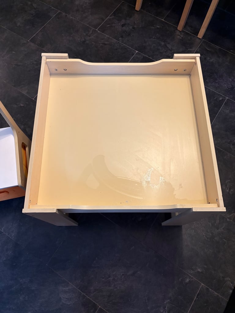 Children’s table and chair with storage