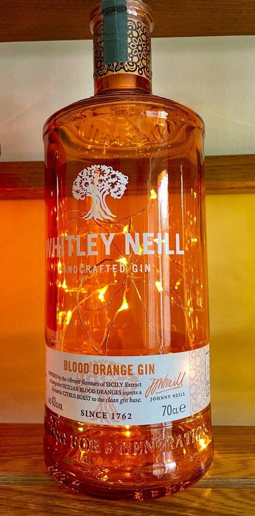 NEW Empty Whitley Neill Coloured Glass Bottle Lamps with USB Re-chargeable Fairy Lights NEW