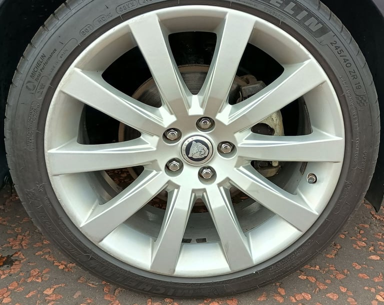 19" JAGUAR XF CARELIA ALLOYS WHEELS TYRES 5x108 8.5J XE XJ XK 