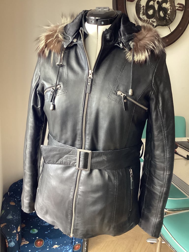 image for Aviatrix brown leather jacket