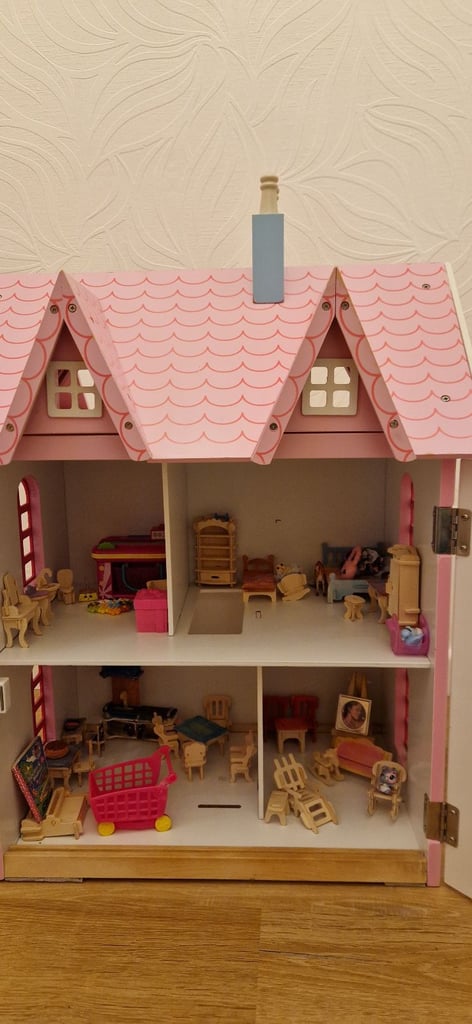 Lovely Wooden Dolls House with Furniture and Accessories