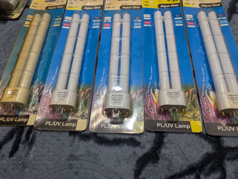 Aquarium light aqua one PL/UV 11w/18w/24w lamp, 2/4 pin fittings 