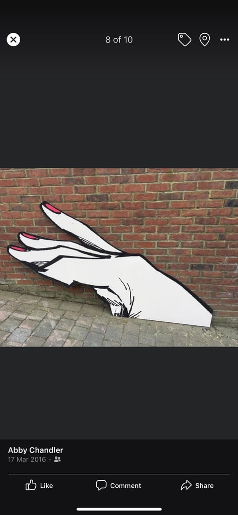 huge acrylic hand finger sign ornament advertising board 