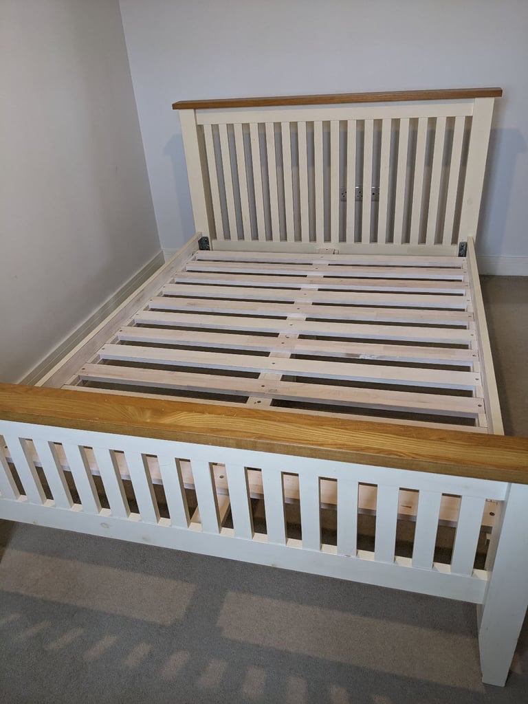 Oak double bed frame