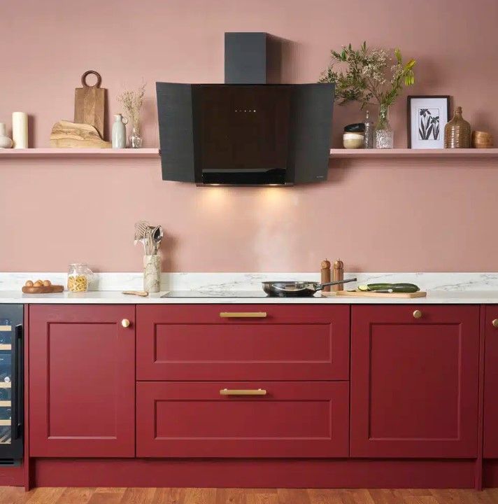 image for Caple - 90cm Wall Chimney Hood Gunmetal & Black Glass