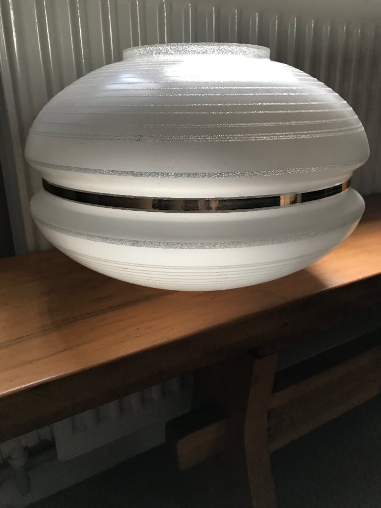 Large Vintage Glass Lampshade