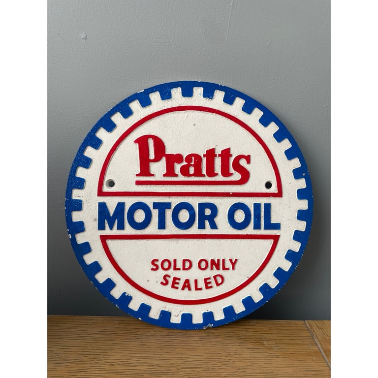 Pratts Motor Oil Cast Iron Sign