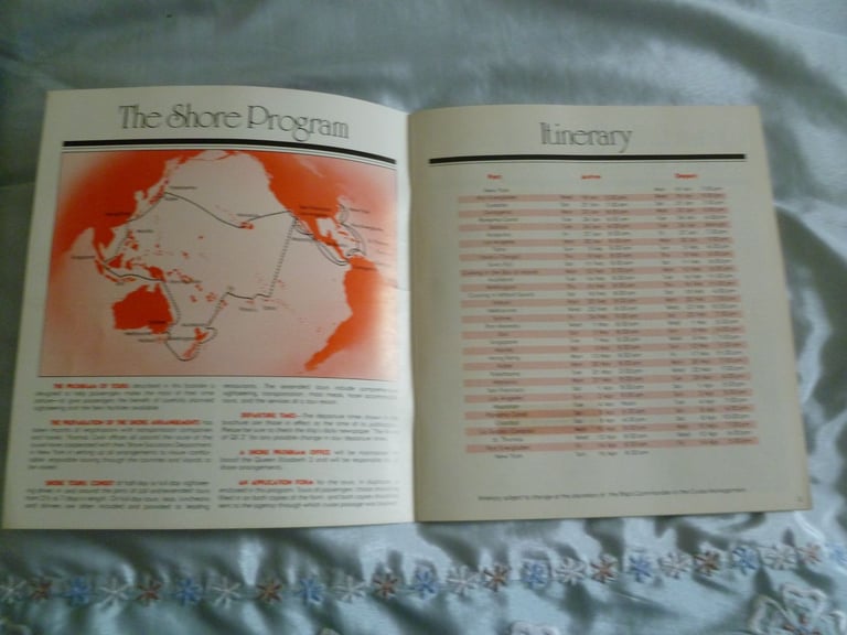 Queen Elizabeth 2, The Great Pacific and Orient Cruise 1978 Souvenir Book.