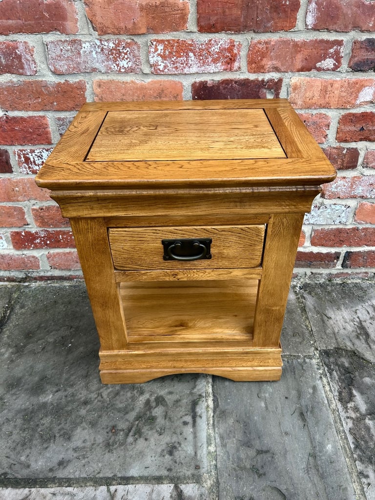 Rustic Solid Oak Side Table - Excellent Condition 