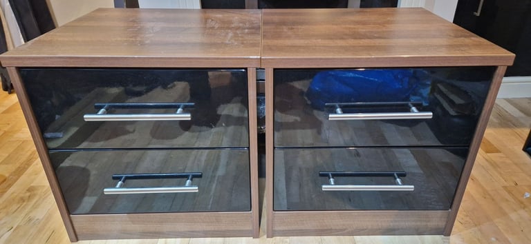 image for Pair of Dark Oak Bedside Tables – Pick Up Only