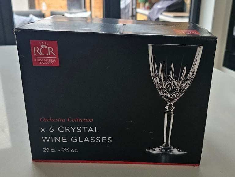 image for RCR Cristalleria Italiana Orchestral Collection 6 Crystal Wine Glasses 290ml