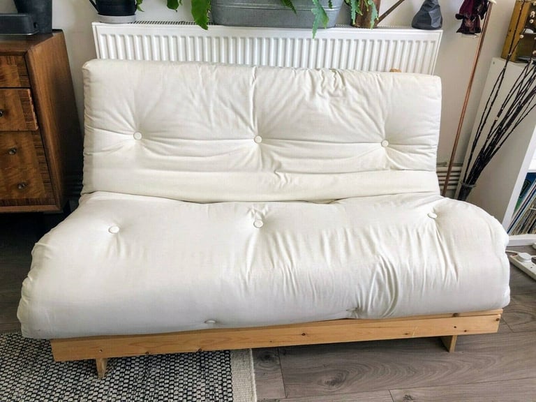 image for Futon sofa double bed unique style sofabed cosy sleeping area in seconds 